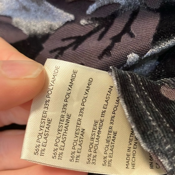 Free People Floral Velvet Women's Top - Grey - Picture 3 of 4